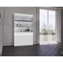 Voir la diapositive 1 : BEST MOBILIER Amaury - vitrine - blanc - fond effet marbre - 115x185 cm