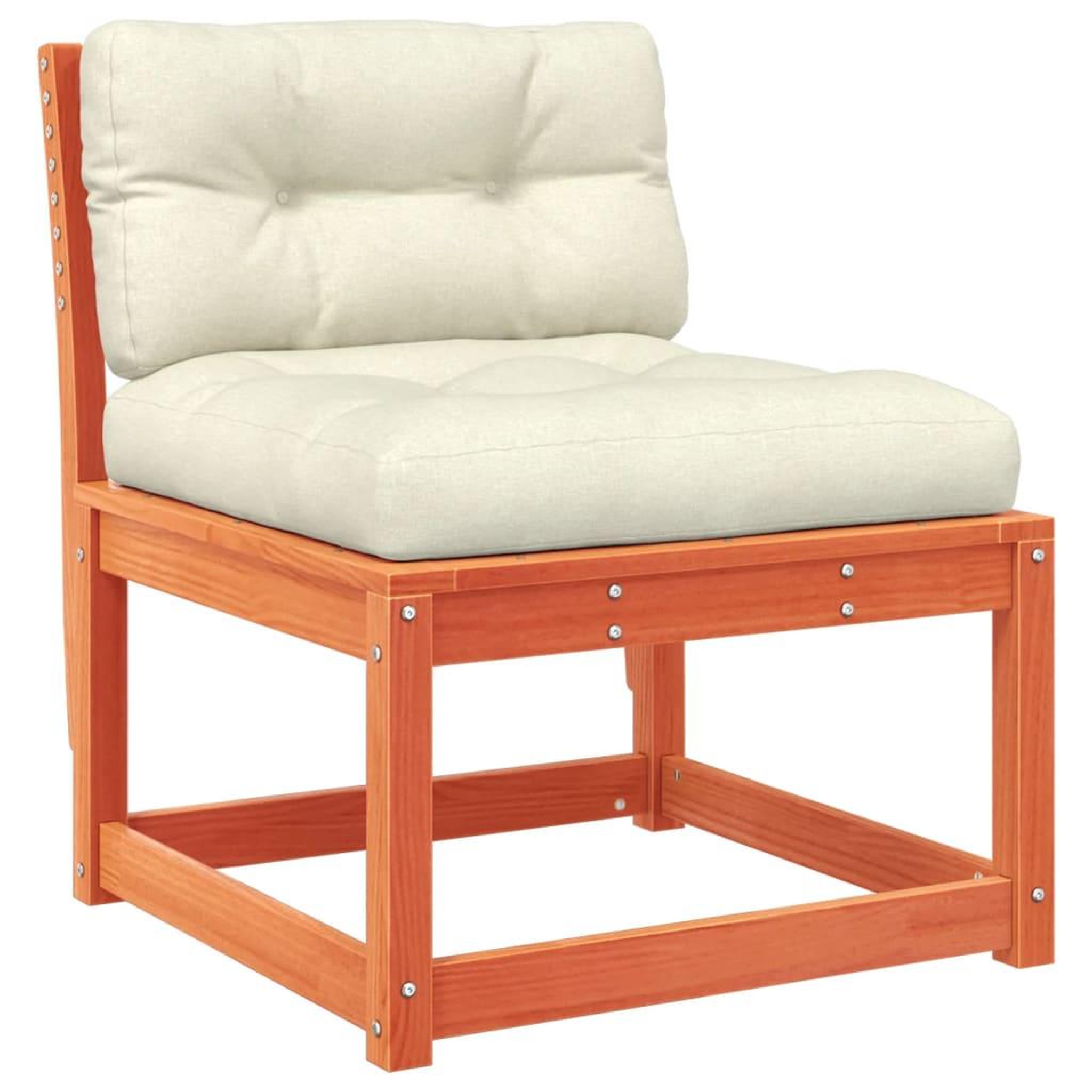 Voir la diapositive 3 : VIDAXL Salon de jardin 5 pcs avec coussins cire marron bois pin massif