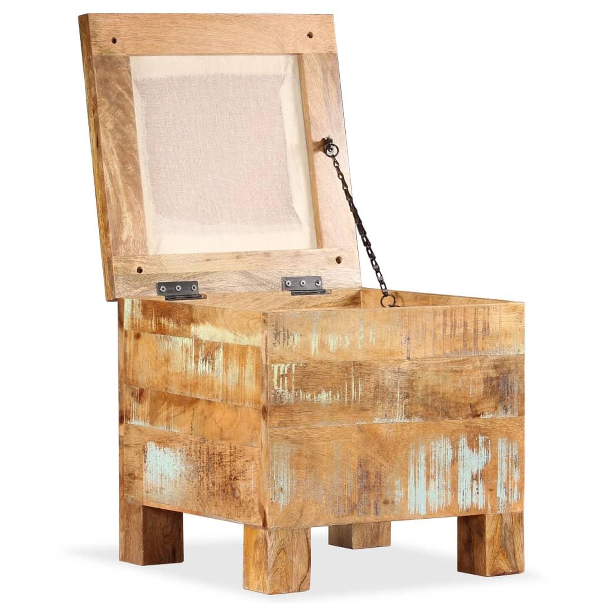 Voir la diapositive 4 : VIDAXL Banc de rangement Bois massif recycle 40 x 40 x 45 cm