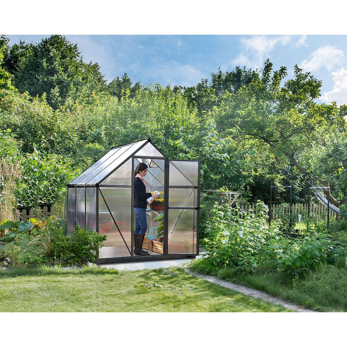 Canopia by PALRAM Serre de jardin polycarbonate Mythos 6x6 m Grey