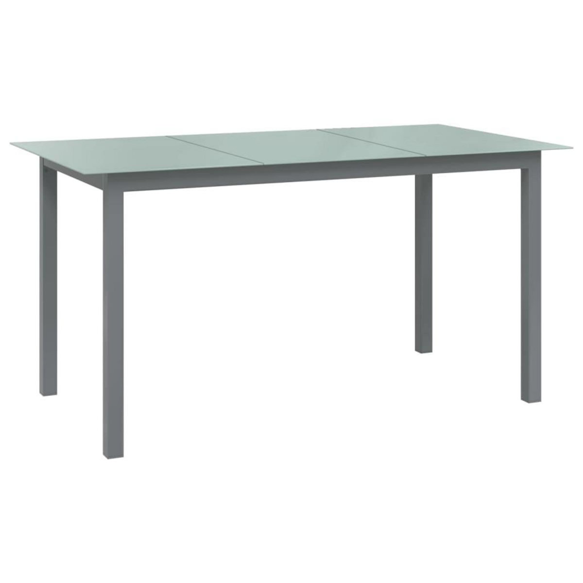 VIDAXL Table de jardin Gris clair 150x90x74 cm Aluminium et verre