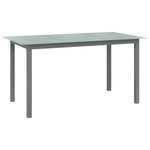 VIDAXL Table de jardin Gris clair 150x90x74 cm Aluminium et verre