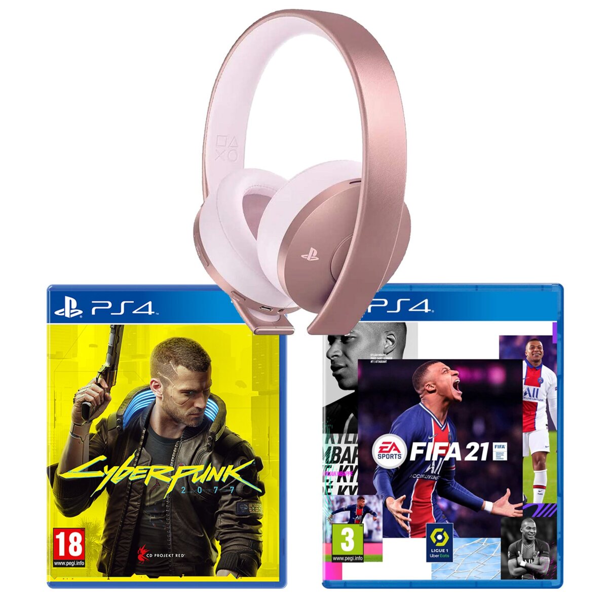 SONY EXCLU WEB Casque Sony sans fil Rose Gold + Cyberpunk 2077 + FIFA 21