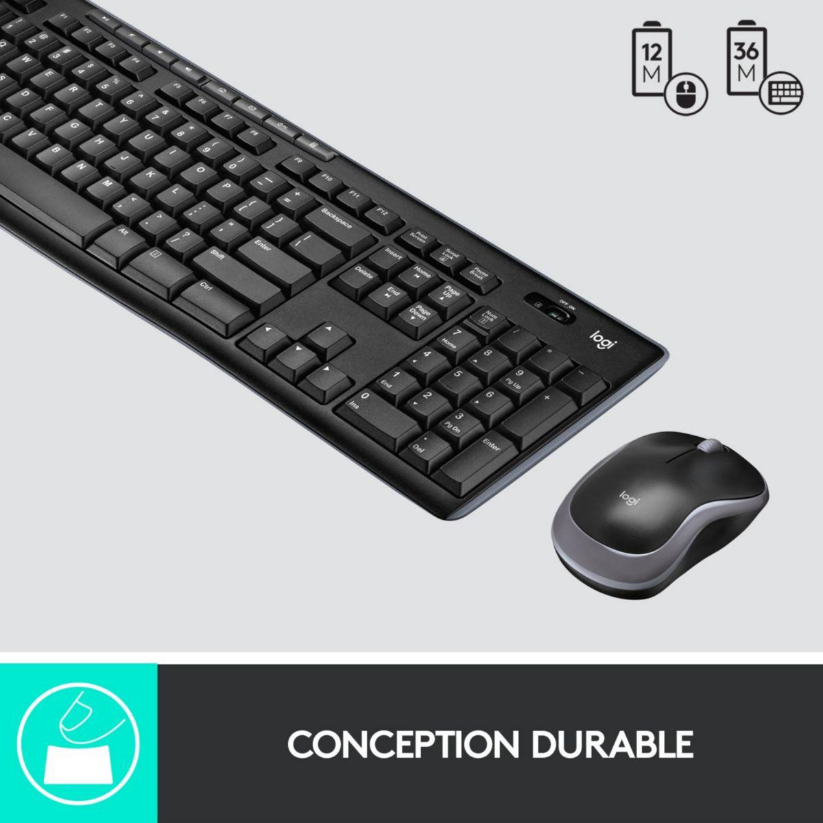Logitech Clavier + Souris MK270 Wireless Desktop