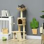 Voir la diapositive 2 : PAWHUT Arbre à chat style cosy chic griffoirs grattoir sisal naturel équipement multiple peluche jacinthe d'eau beige
