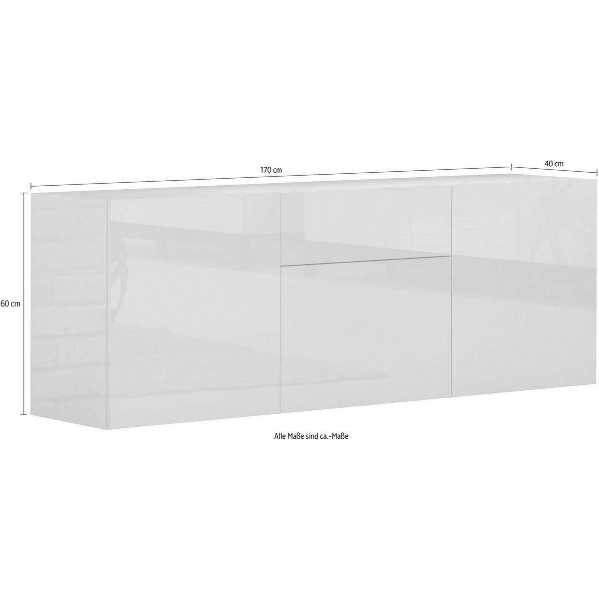 Buffet moderne 3 tiroirs 1 porte L170cm FLORENCE