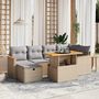 Voir la diapositive 1 : VIDAXL Salon de jardin avec coussins 7 pcs beige resine tressee