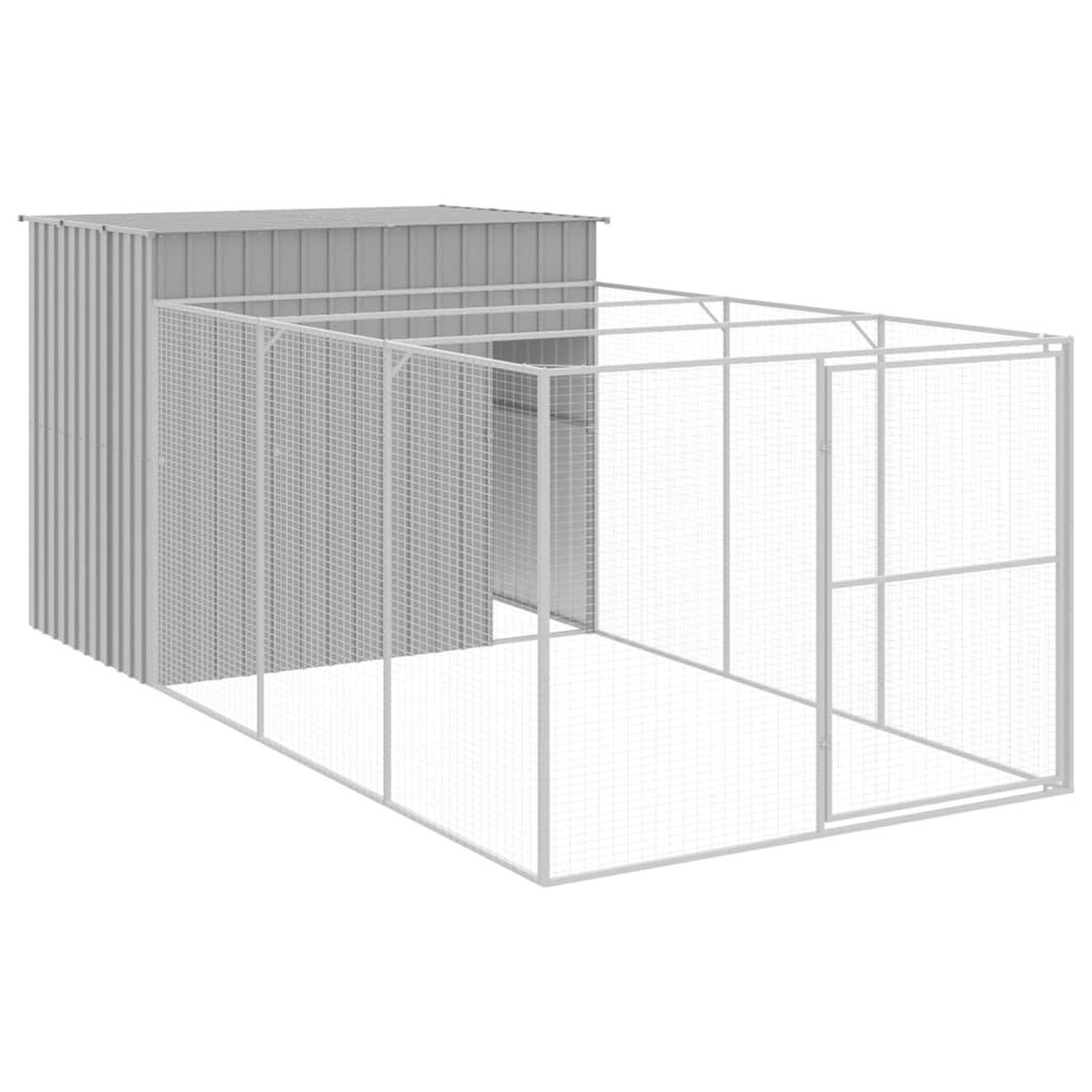 Voir la diapositive 2 : VIDAXL Niche pour chien avec cour gris clair 214x457x181 cm