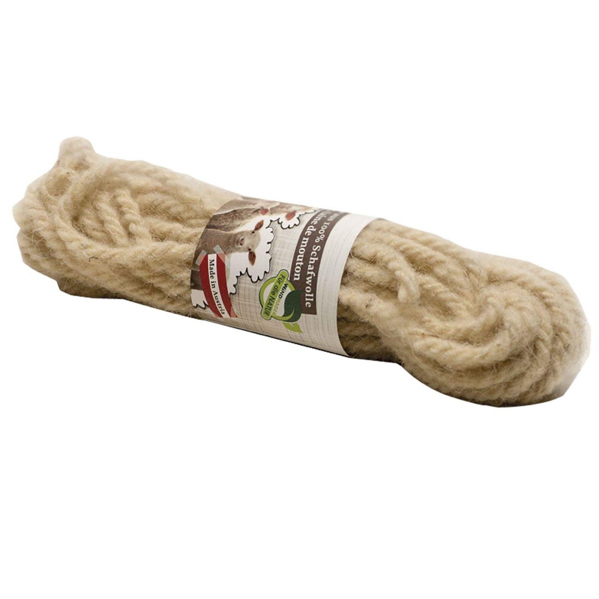 Windhager Cordelette laine mouton 10m naturel