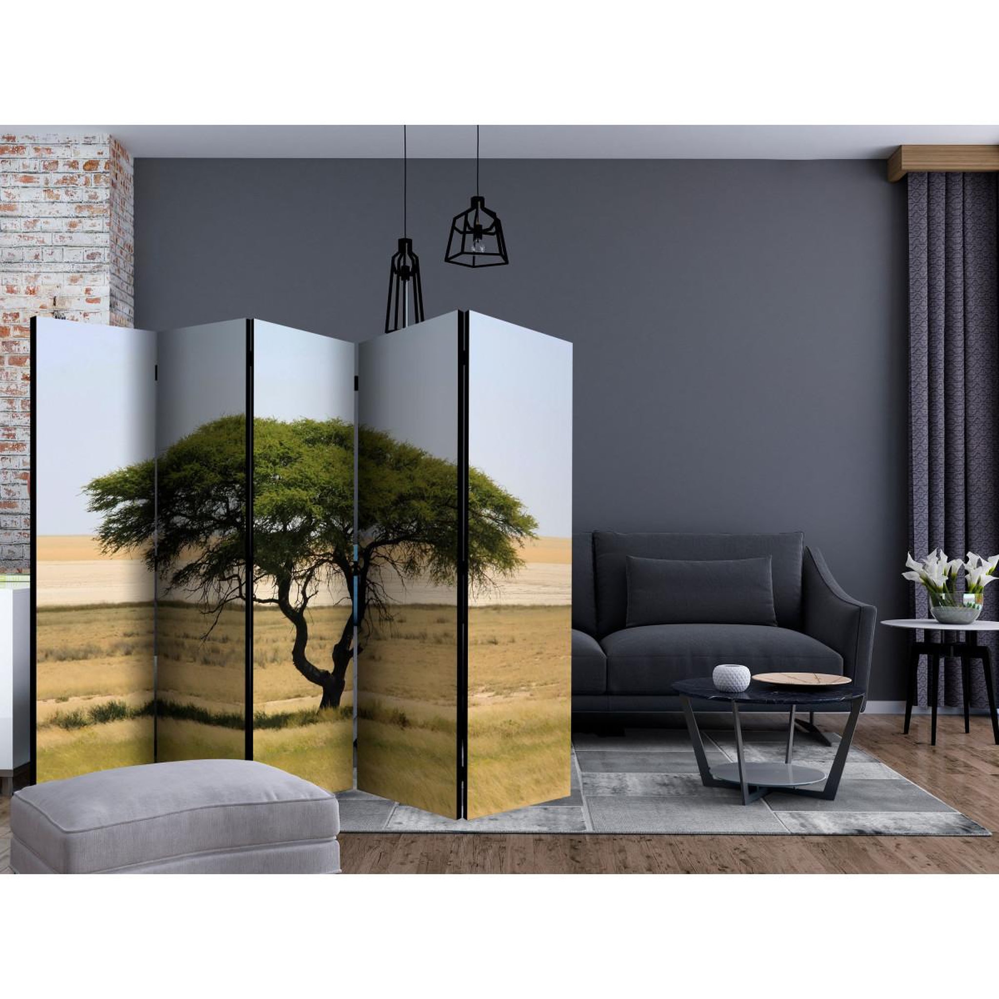 Voir la diapositive 2 : Paris Prix Paravent 5 volets  etosha national park, namibia  172x225cm