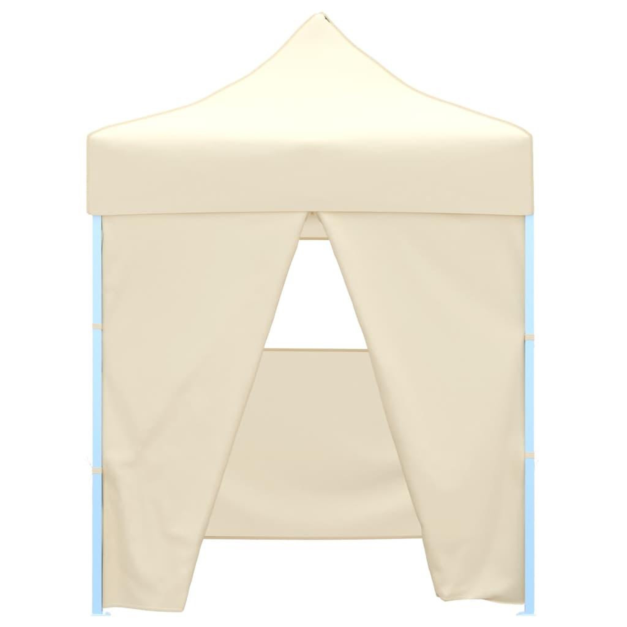 Voir la diapositive 2 : VIDAXL Tente de reception pliable avec 4 parois 2x2 m Acier Creme