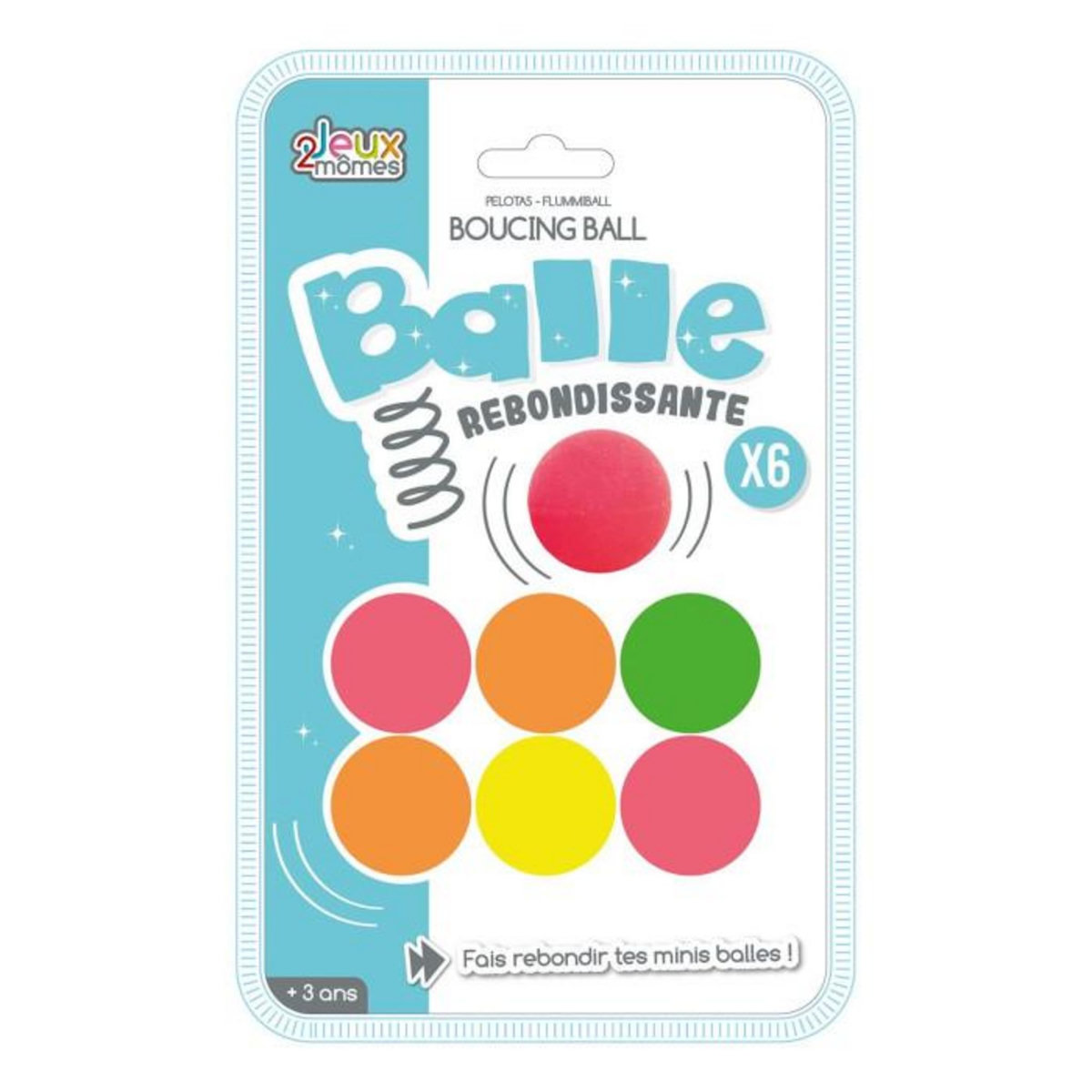 Paris Prix Lot de 6 Balles Rebondissantes  Fluo  3cm Multicolore
