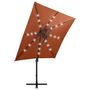 Voir la diapositive 3 : VIDAXL Parasol de jardin en porte-a-faux avec mat et lumieres LED