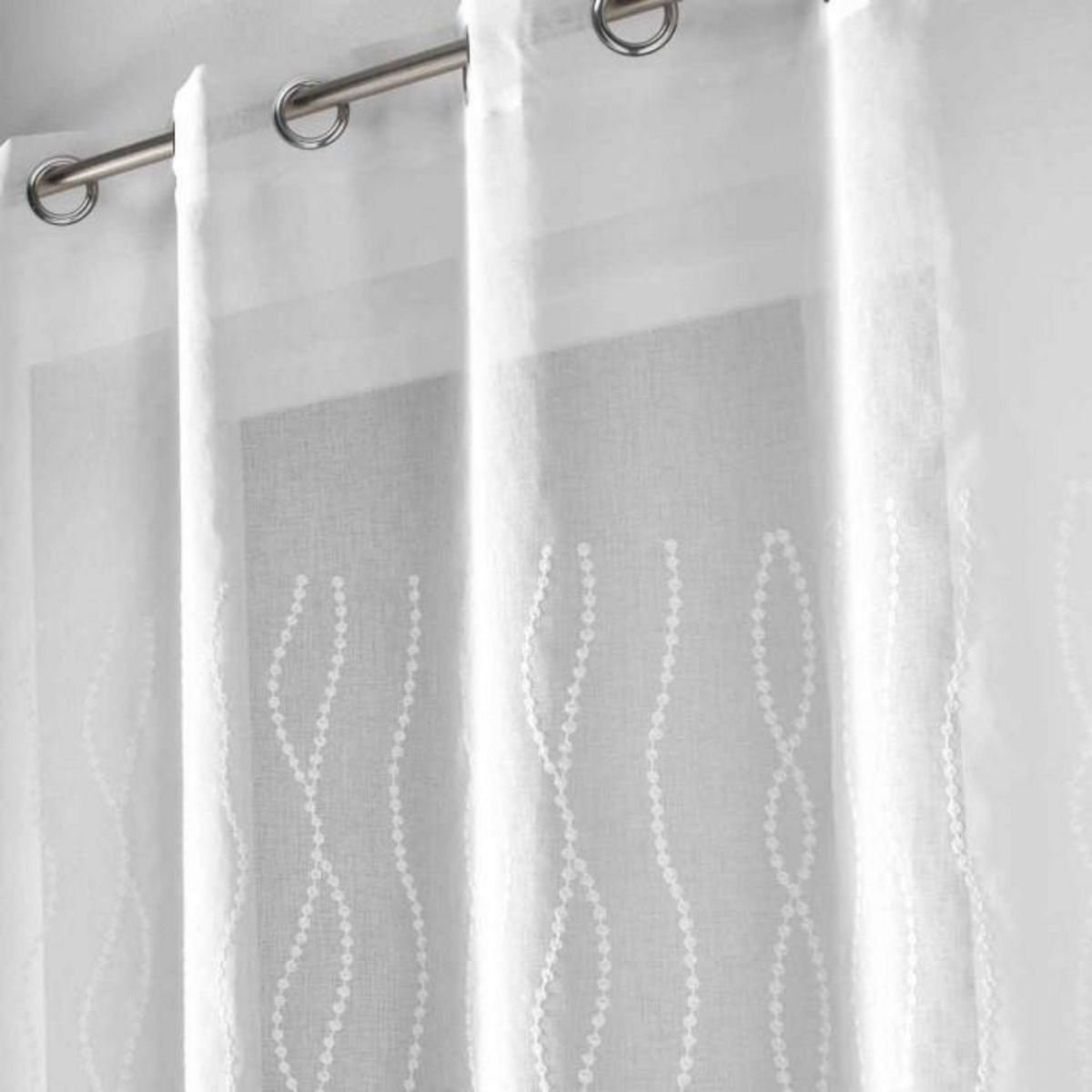 Paris Prix Rideau Voilage à Œillets  Colyne  140x240cm Blanc