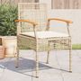 Voir la diapositive 1 : VIDAXL Chaises de jardin coussins lot de 4 beige resine tressee acacia