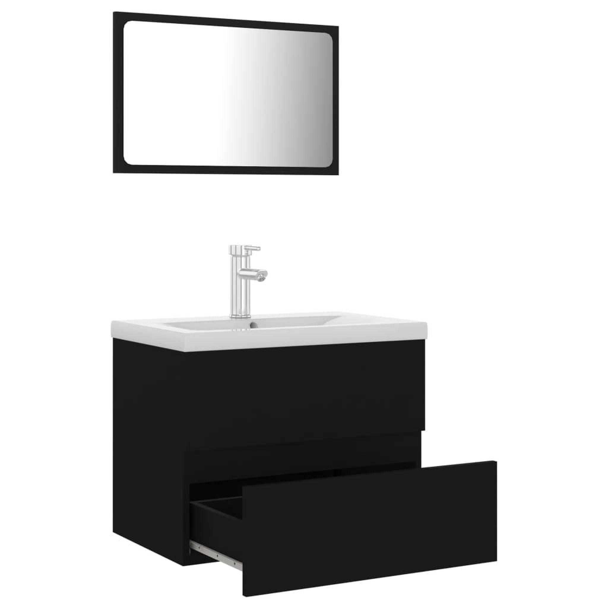 Voir la diapositive 3 : VIDAXL Meubles de salle de bain noir bois d'ingenierie