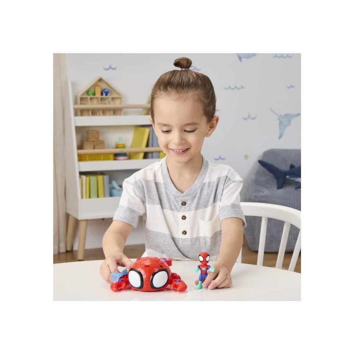 HASBRO Figurine et véhicule Spidey Water-Webs Araignée de mer, Marvel Spidey et ses Amis Extraordinaires, Des 4 ans