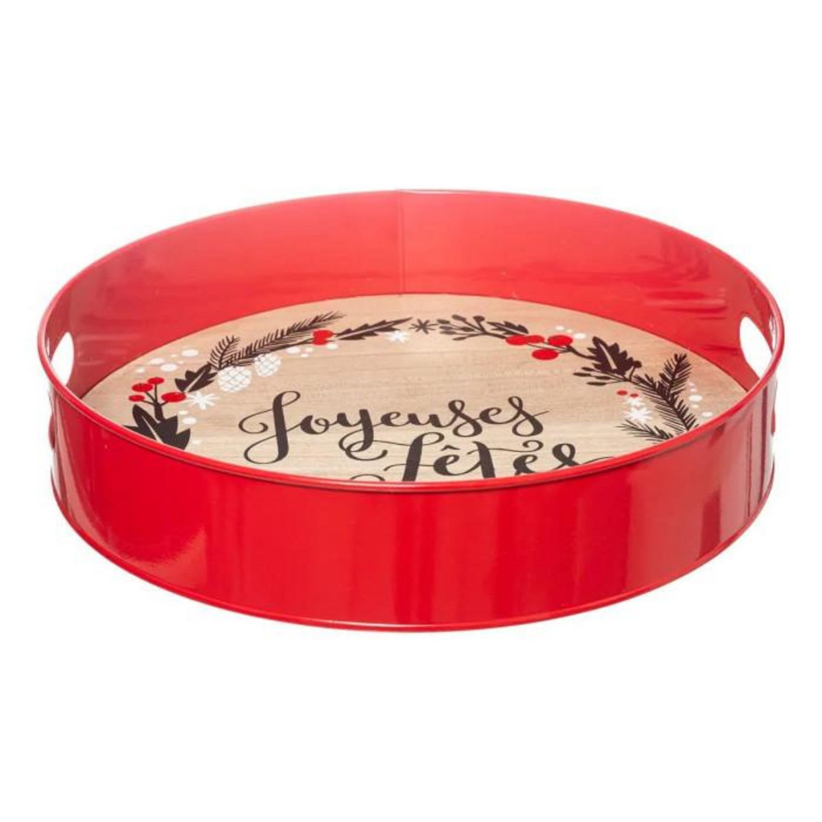 ATMOSPHERA Plateau de Service  Ferme aux sapins  35cm Rouge