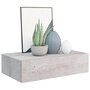 Voir la diapositive 3 : VIDAXL Etagere a tiroir murale Gris beton 40x23,5x10 cm MDF