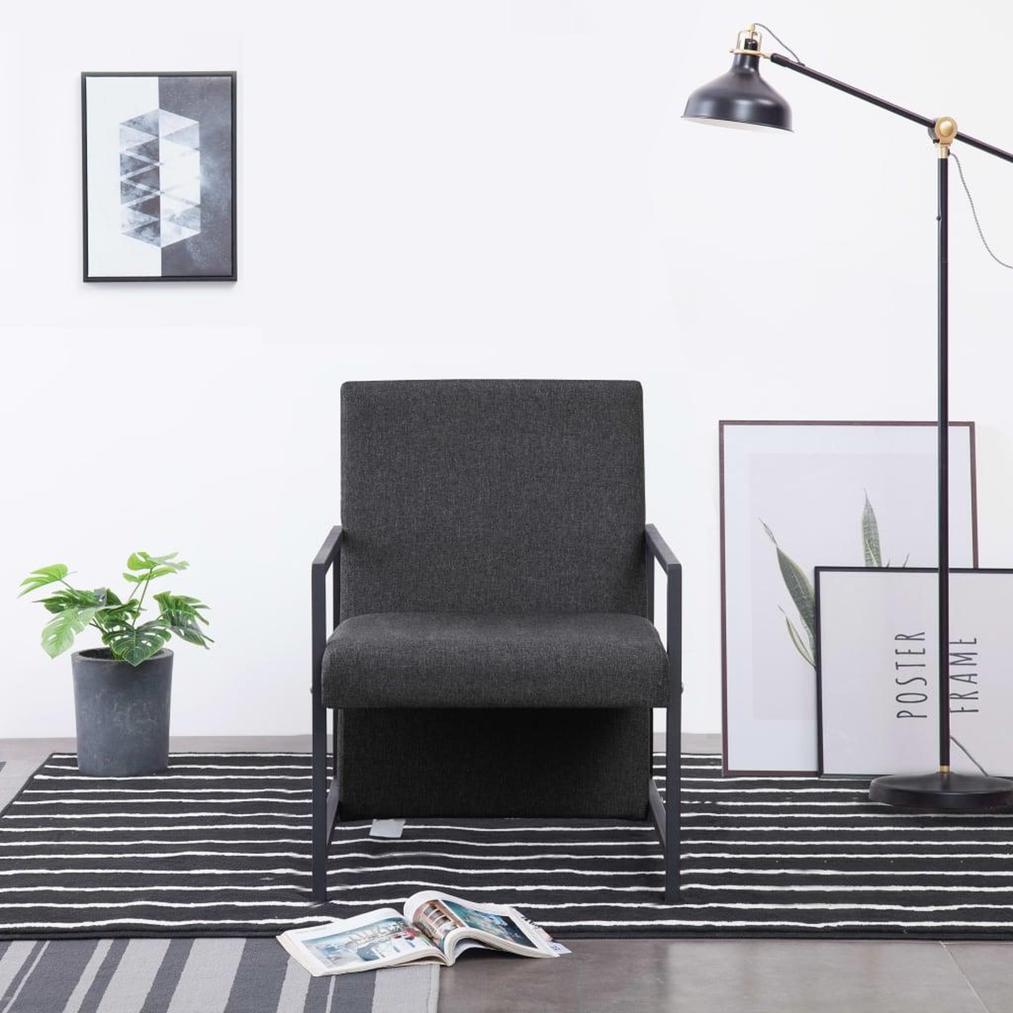 Voir la diapositive 1 : VIDAXL Fauteuil gris tissu