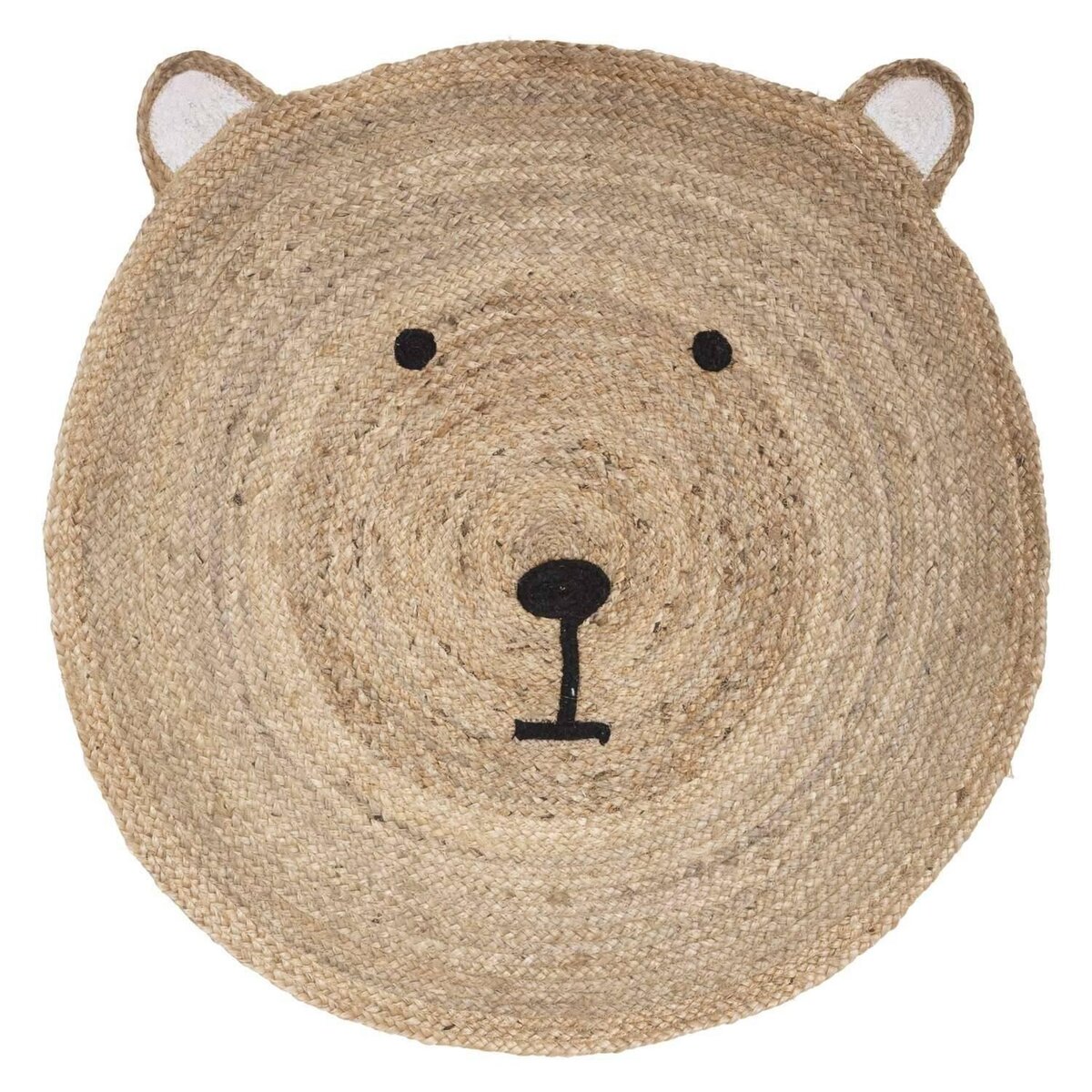 Atmosphera Kids Tapis enfant rond Ourson - Diam 100 cm - Jute