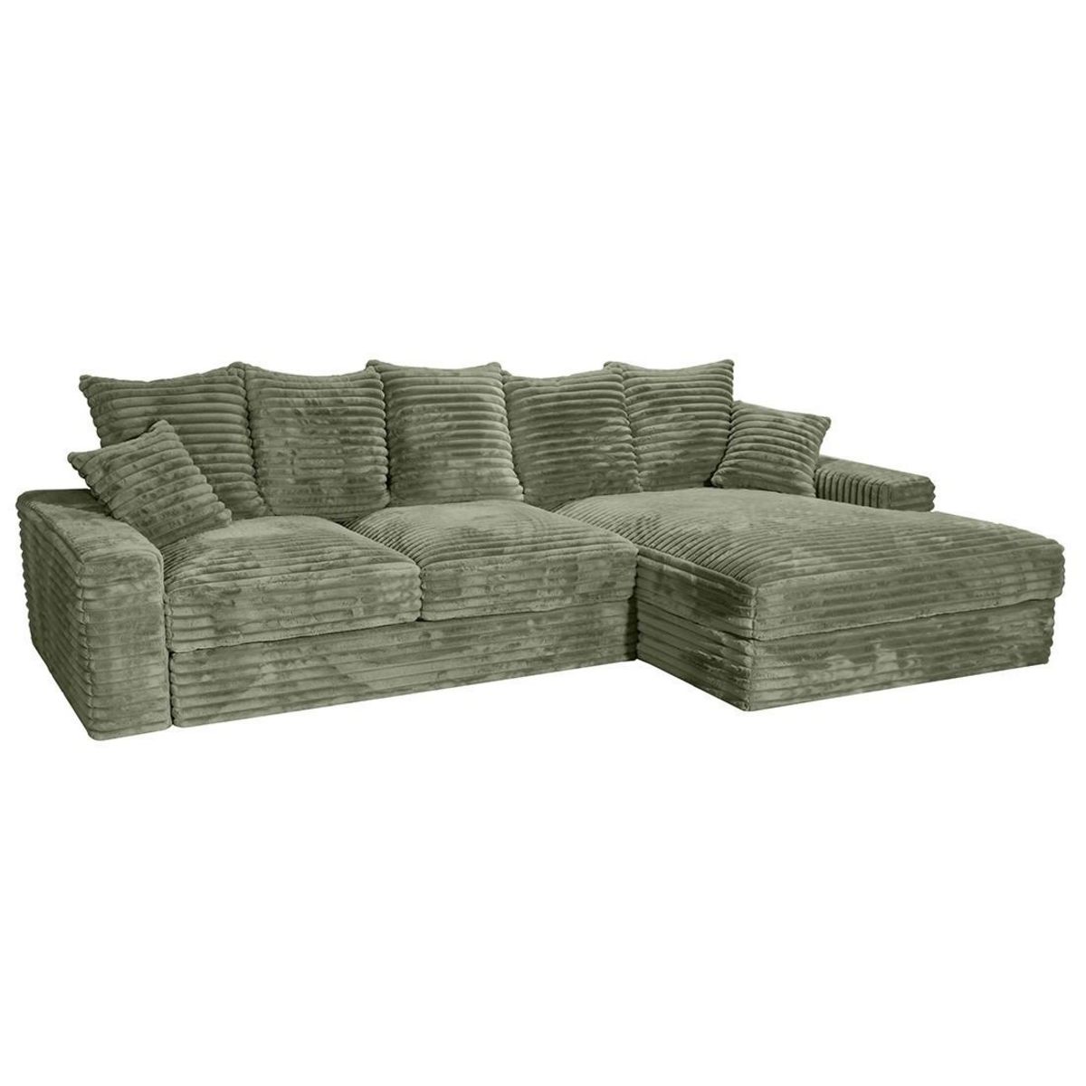 LISA DESIGN Andy - canapé d'angle droit 5 places en fausse fourrure côtelée