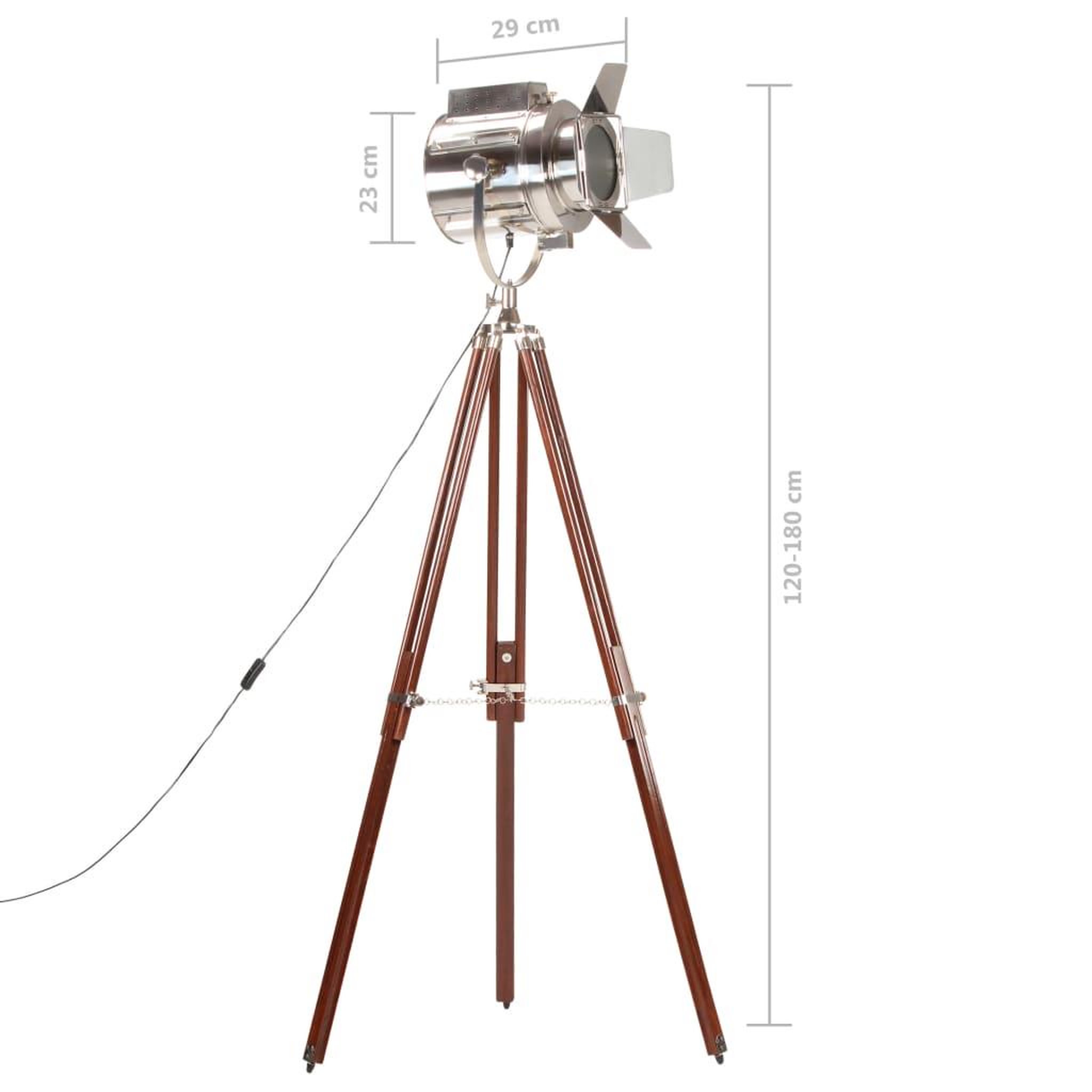 Voir la diapositive 6 : VIDAXL Lampadaire a trepied bois de manguier massif 180 cm