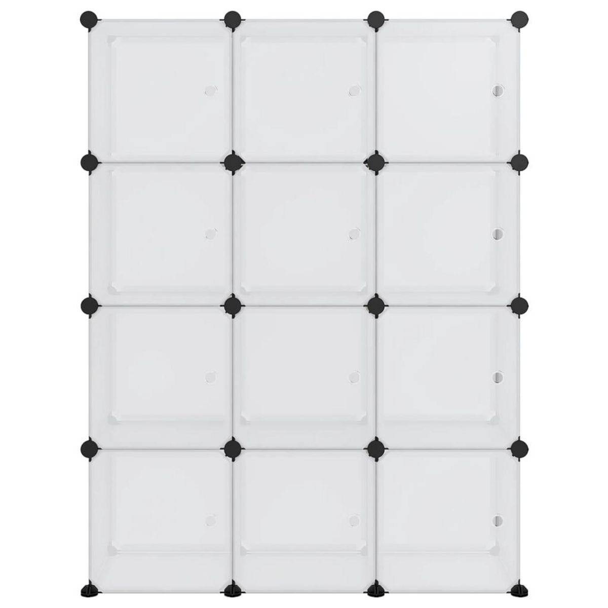 VIDAXL Cubes de rangement 12 pcs avec portes Transparent PP