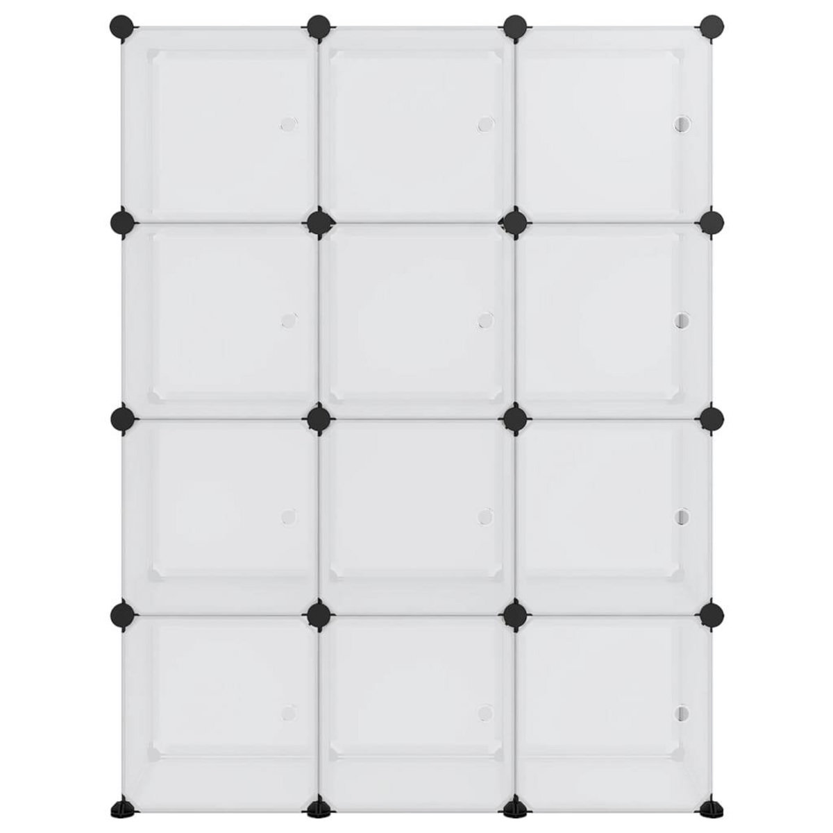 VIDAXL Cubes de rangement 12 pcs avec portes Transparent PP
