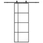 Voir la diapositive 2 : VIDAXL Porte coulissante kit de quincaillerie noir 76x205 cm verre ESG