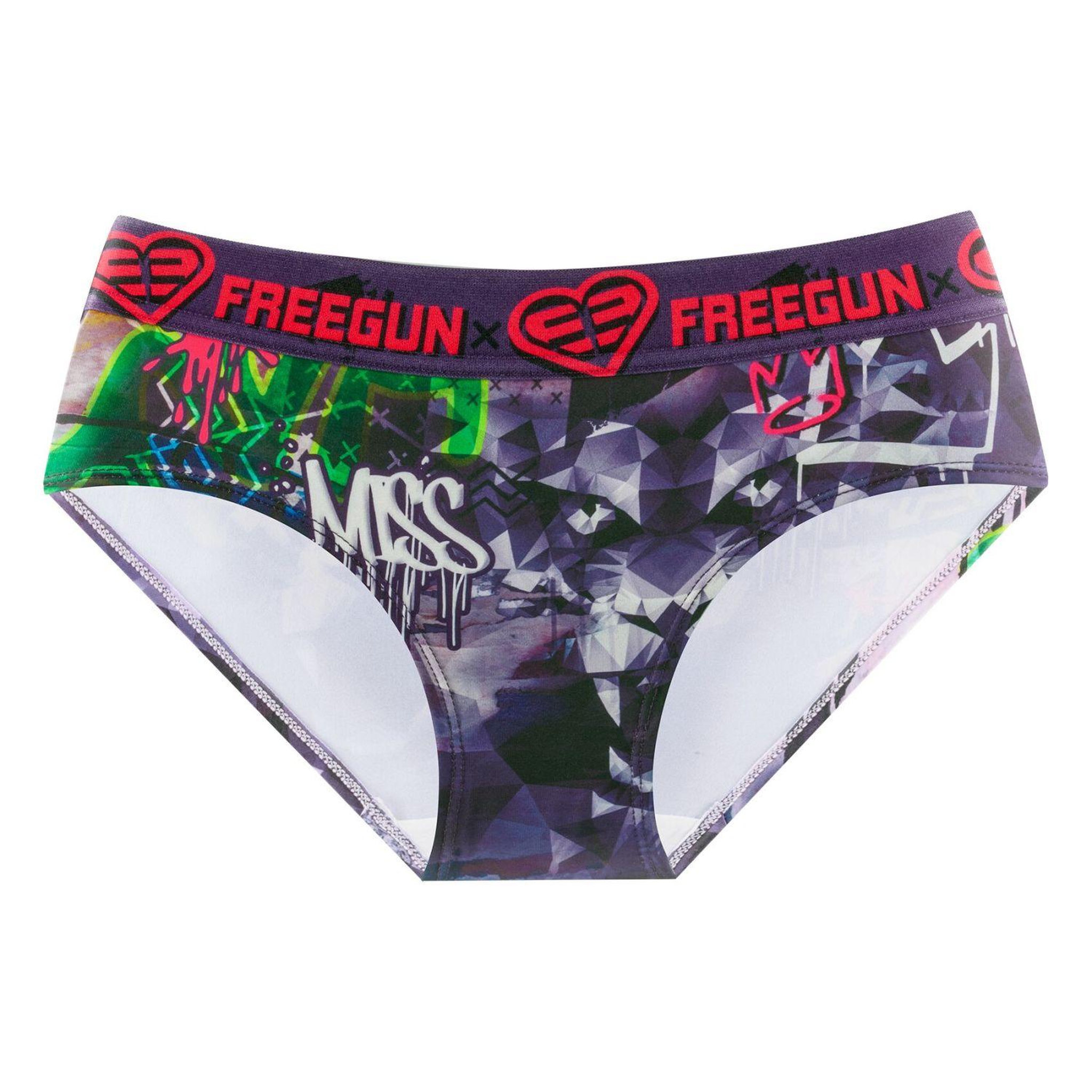 Voir la diapositive 6 : FREEGUN Lot de 4 culottes fille imprimé Origami