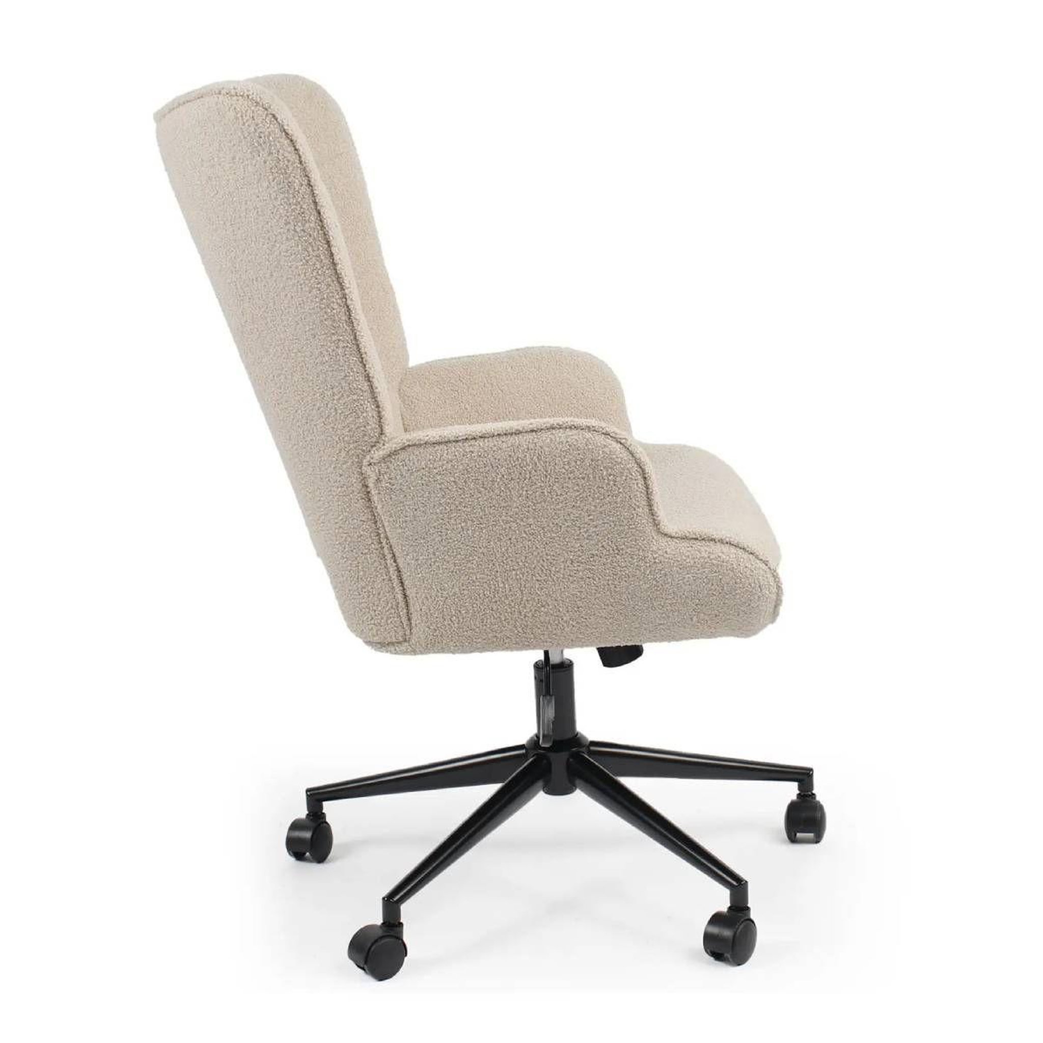 Voir la diapositive 3 : Paris Prix Fauteuil de bureau tissu bouclette  verner  96cm beige
