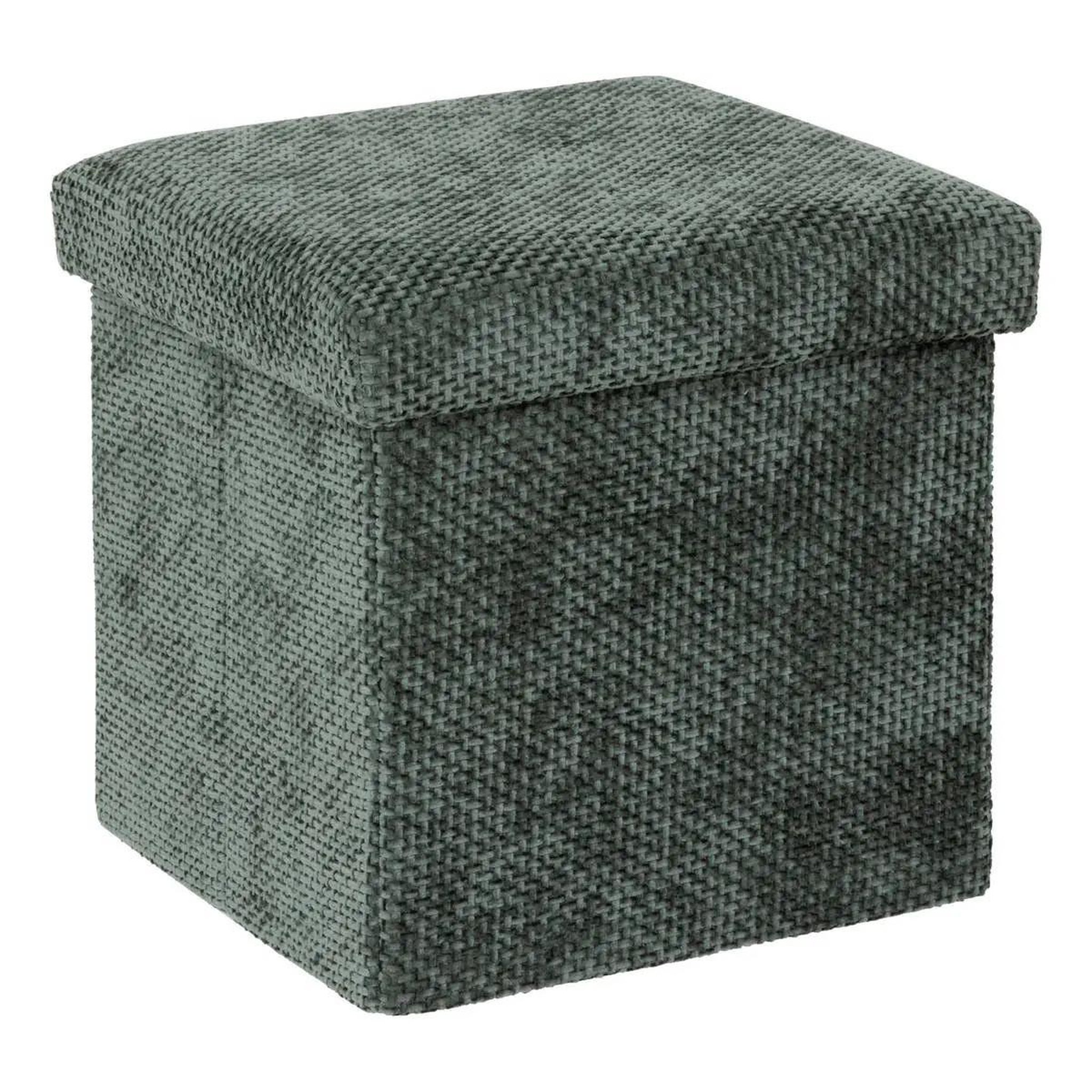 FIVE Pouf coffre pliable  velvy  31cm vert foncé