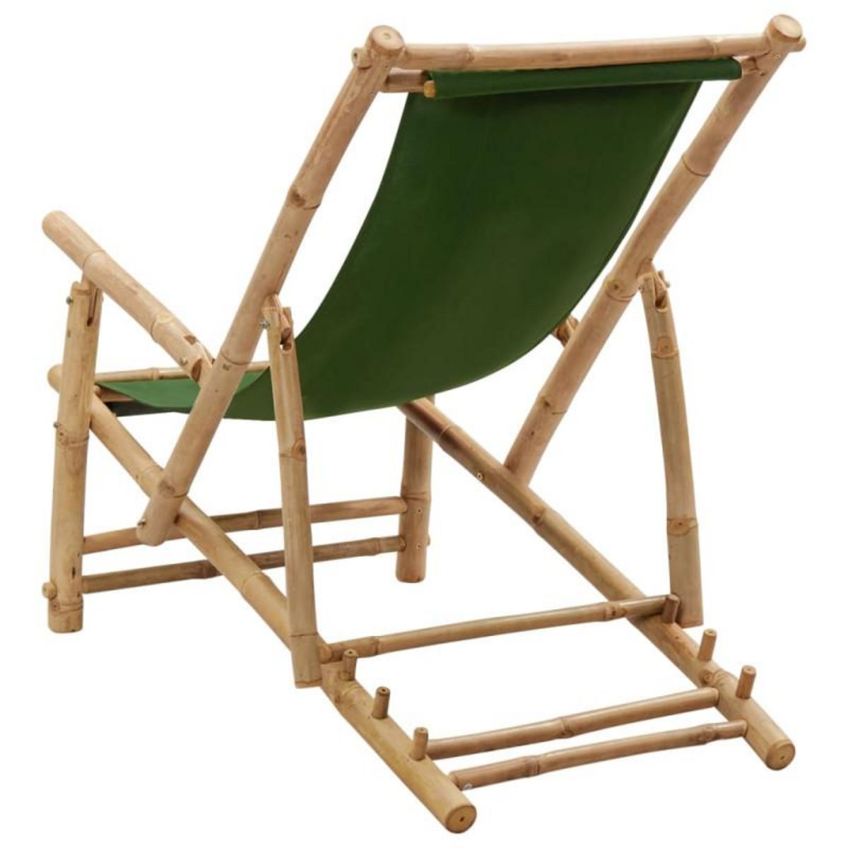 VIDAXL Chaise de terrasse Bambou et toile Vert