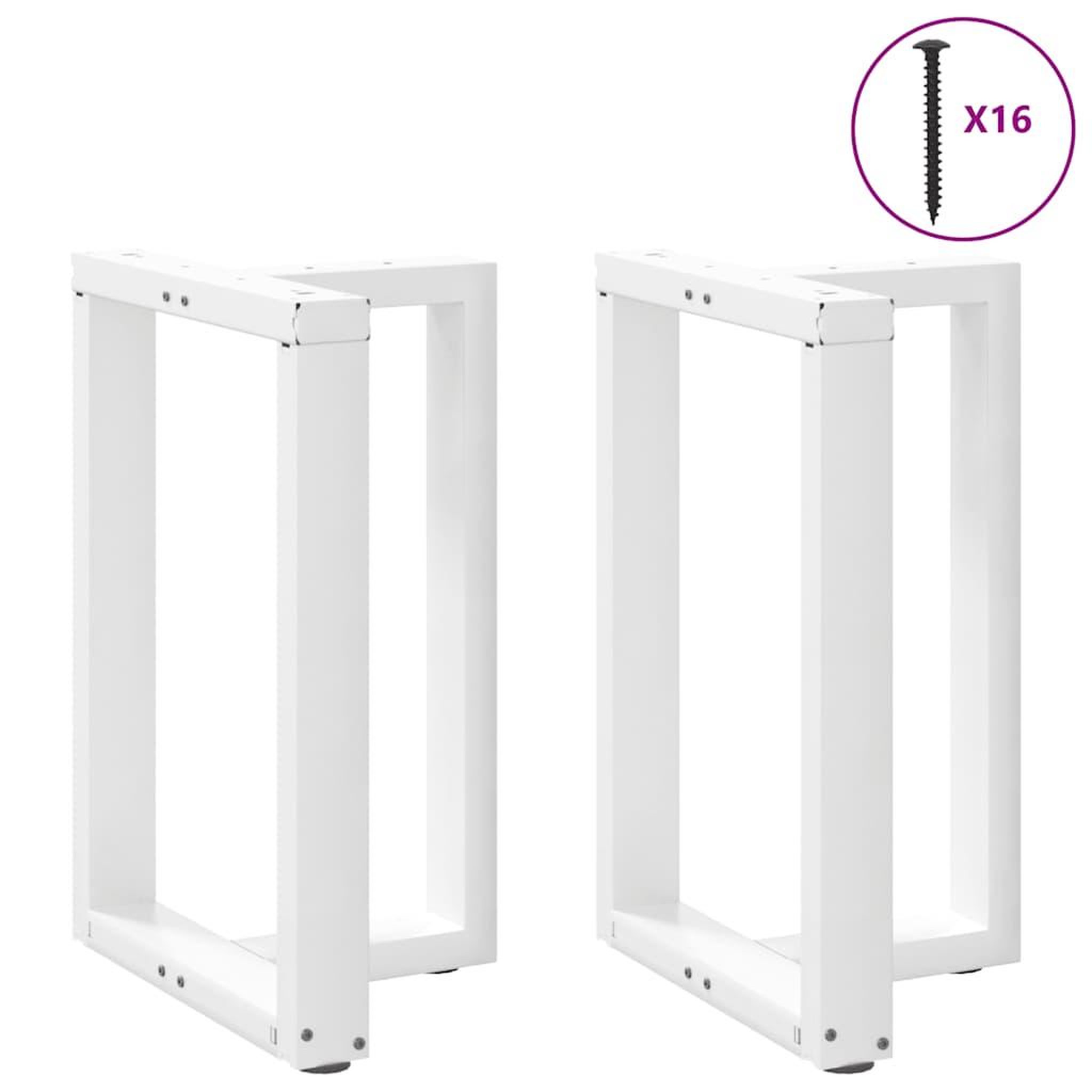 Voir la diapositive 3 : VIDAXL Pieds de table a manger forme de T 2 pcs blanc 60x35x(72-73) cm