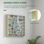 Voir la diapositive 4 : HOMCOM Vitrine murale 6 étagères réglables 2 portes coulissantes verre aspect bois clair blanc
