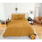 Home collection Parure housse de couette 100% gaze de coton 57 fils - miel. Coloris disponibles : Jaune
