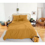 Home collection Parure housse de couette 100% gaze de coton 57 fils - miel. Coloris disponibles : Jaune