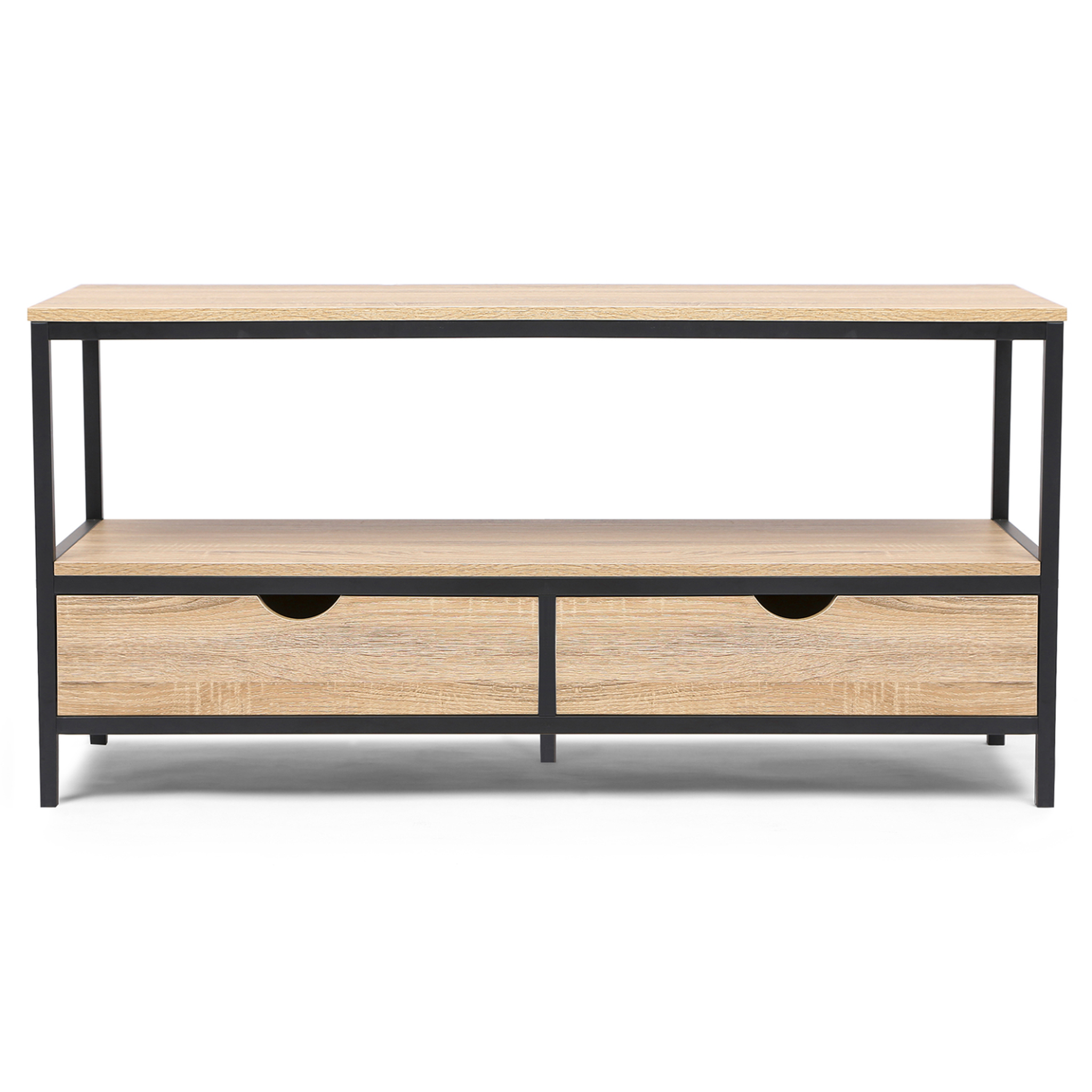 Voir la diapositive 3 : ID MARKET Meuble tv 113 cm detroit 2 tiroirs design industriel