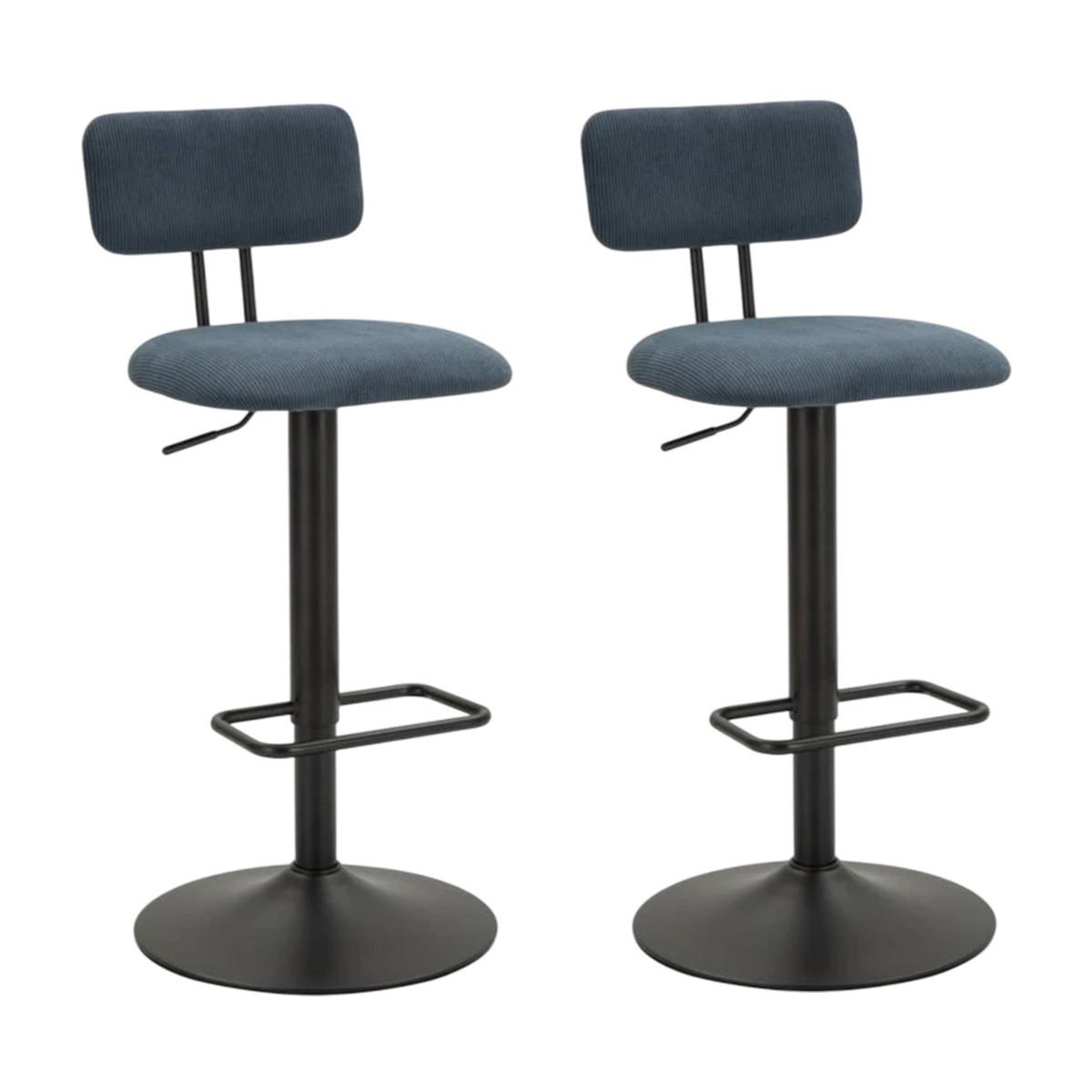 Paris Prix Lot de 2 chaises de bar réglable  destiny  85-106cm noir & bleu
