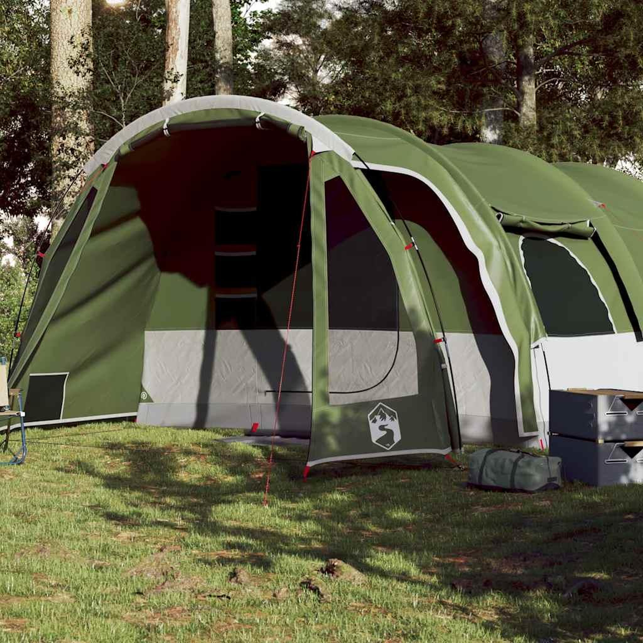 VIDAXL Tente familiale tunnel 8 personnes vert impermeable