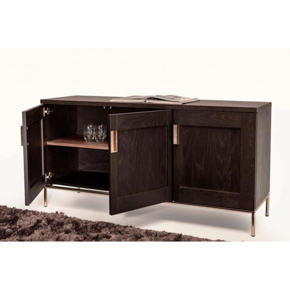 Paris Prix Buffet Design 3 Portes  Pimlico  150cm Charbon