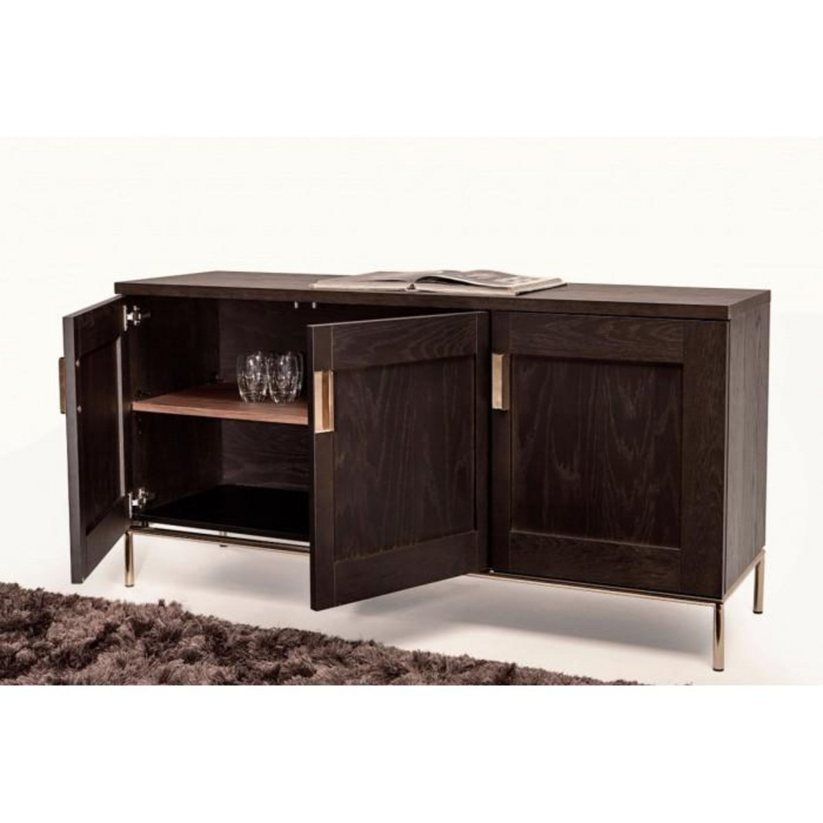Paris Prix Buffet Design 3 Portes  Pimlico  150cm Charbon