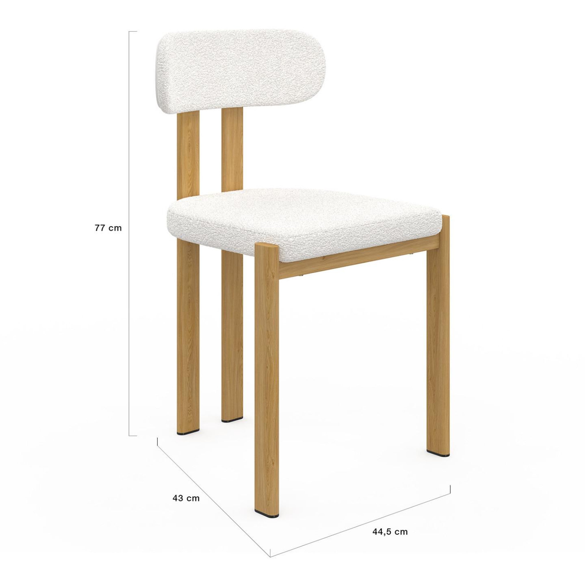 Voir la diapositive 5 : ID MARKET Lot de 4 chaises esma en métal effet bois et tissu bouclette pour salle à manger