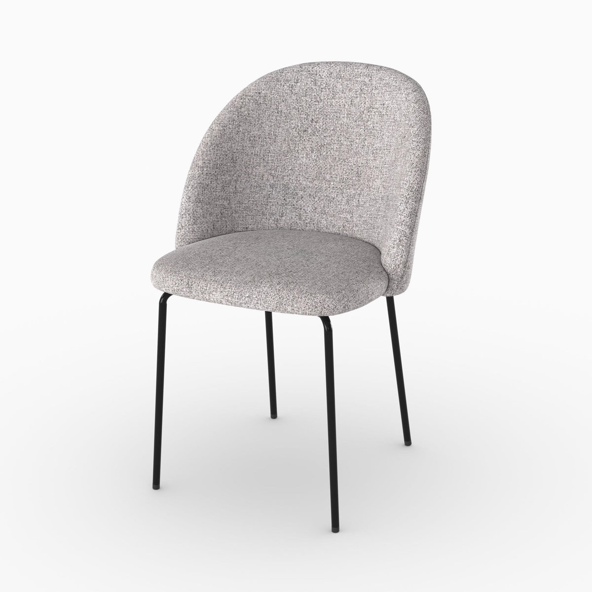 Rendez vous déco Lot de 2 chaises en tissu chiné gris foncé - Karl