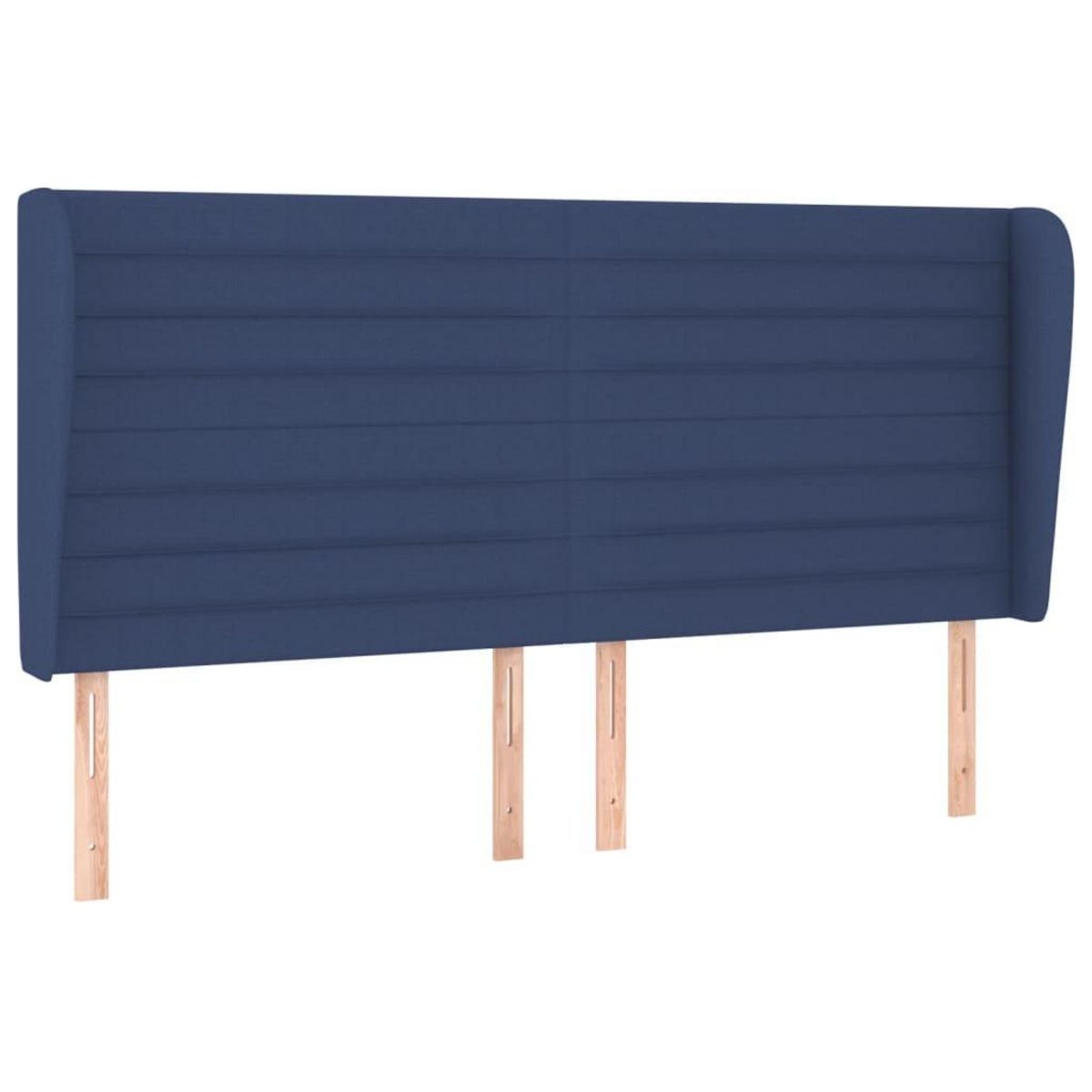 VIDAXL Tete de lit avec oreilles Bleu 203x23x118/128 cm Tissu