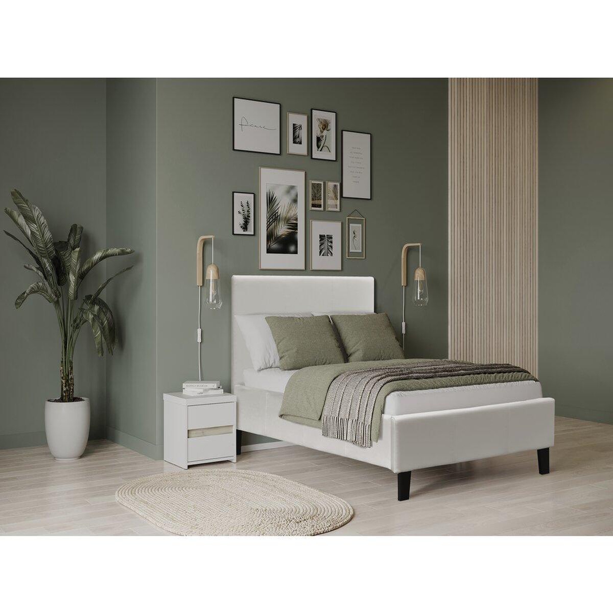 Voir la diapositive 2 : Habitat et Jardin Lit  Lina  - 90 x 190 cm - Beige