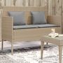 Voir la diapositive 1 : VIDAXL Banc de jardin avec coussins beige resine tressee