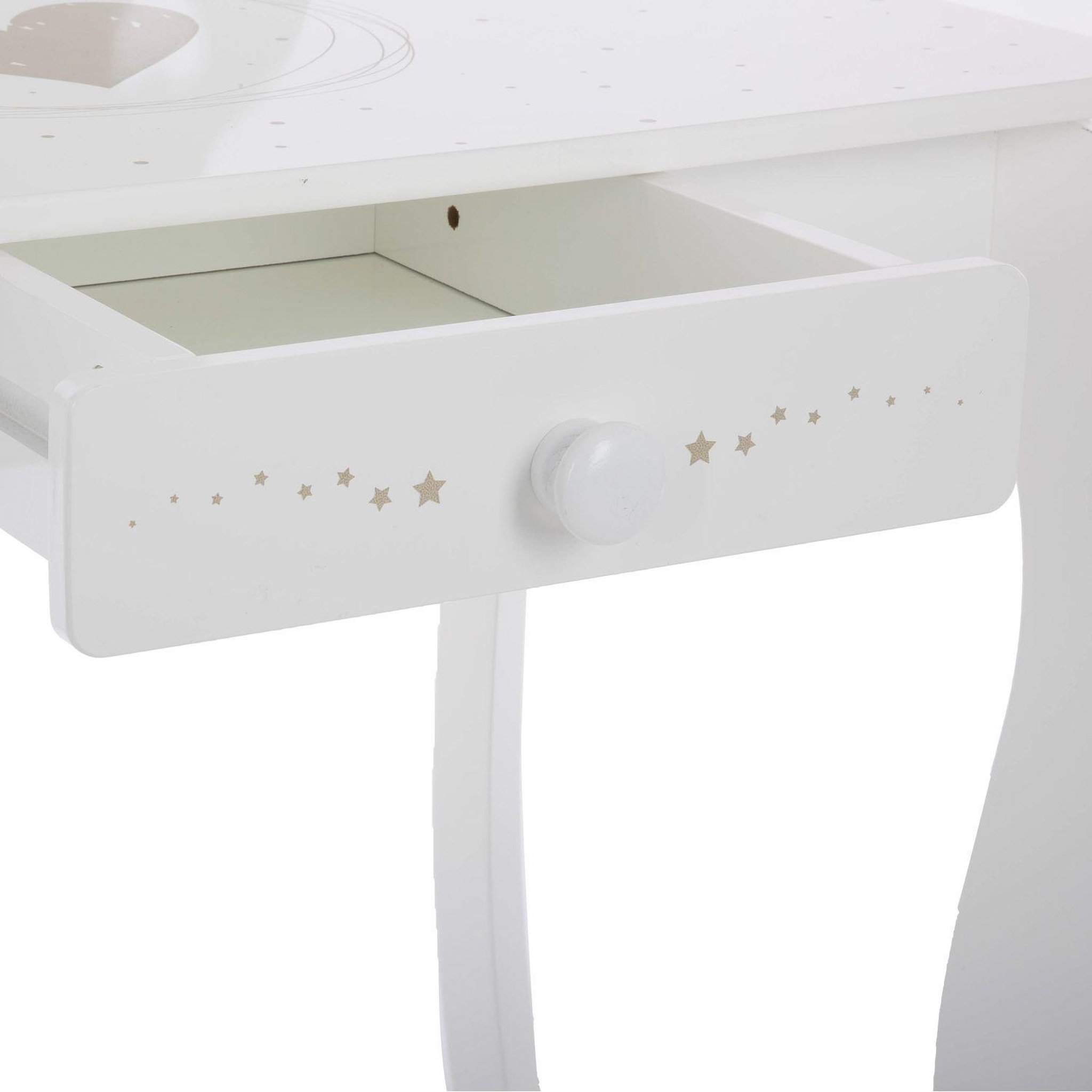 Voir la diapositive 4 : Atmosphera Kids Coiffeuse enfant avec tabouret demoiselle - blanc