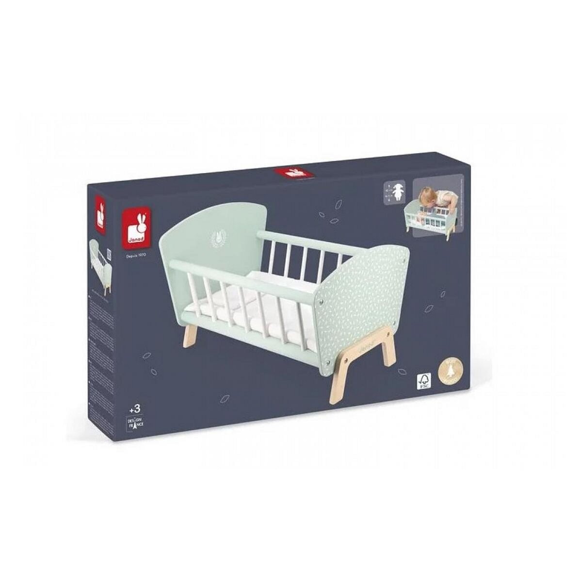 Juratoys-Janod Lit en bois pour poupon-collection zen